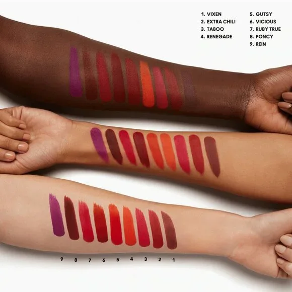 MAC Cosmetics Lock Kiss 24 Hour Lipstick x7 -Gutsy-Renegade-Teaser-Ruby True-Coy - Picture 12 of 12